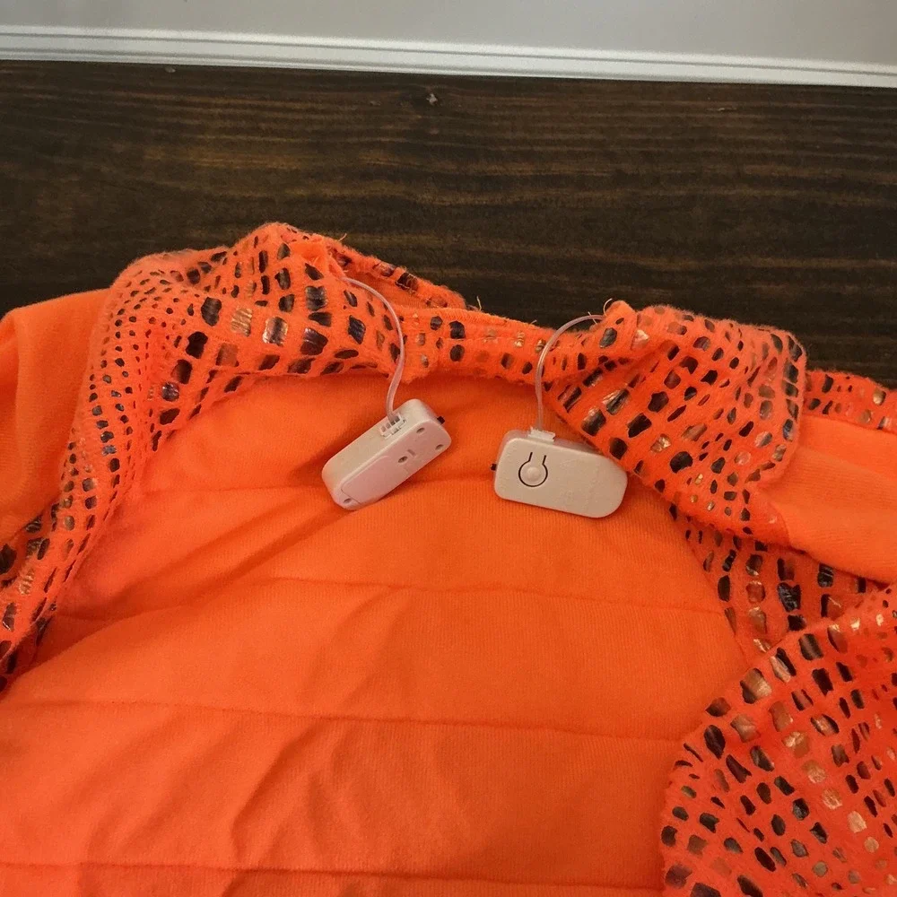 Pottery Barn Kids Light Up Pterodactyl Costume Orange Dinosaur 4-6y WORKS